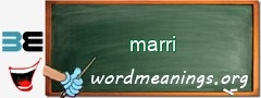 WordMeaning blackboard for marri